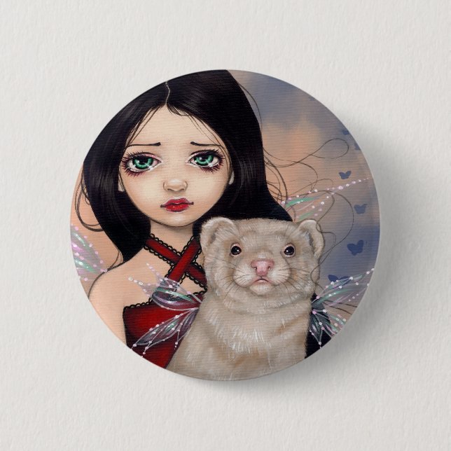 Bóton Redondo 5.08cm "Botão da doninha voada" (Frente)