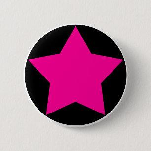 Bóton Redondo 5.08cm Botão da estrela de Emo (rosa)