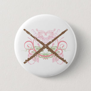 Bóton Redondo 5.08cm Botão da flauta do Grunge