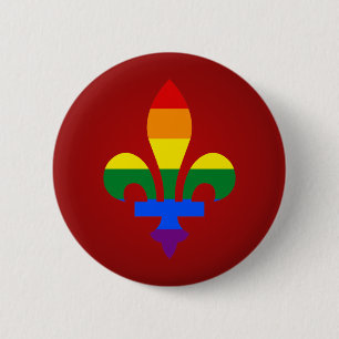Bóton Redondo 5.08cm Botão da flor de lis do orgulho de LGBT