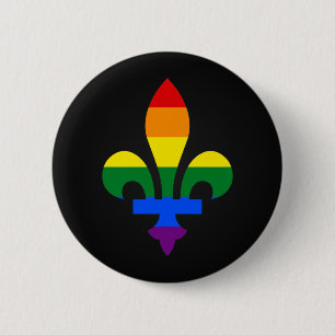 Bóton Redondo 5.08cm Botão da flor de lis do orgulho de LGBT