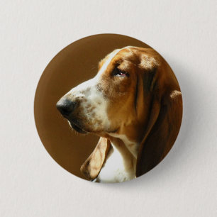 Bóton Redondo 5.08cm Botão da foto de Basset Hound