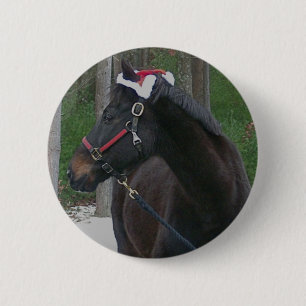 Bóton Redondo 5.08cm botão da foto do cavalo do Natal