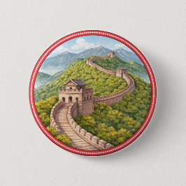 Bóton Redondo 5.08cm Botão da Grande Muralha da China