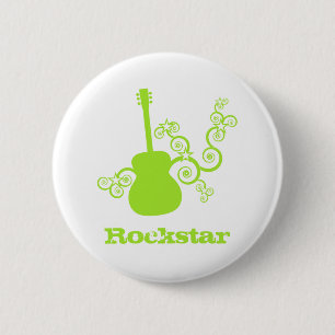 Bóton Redondo 5.08cm Botão da guitarra de Rockstar, verde limão