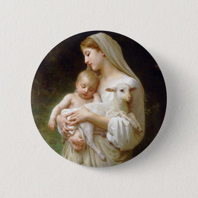 Bóton Redondo 5.08cm Botão da inocência de Bouguereau (Frente)