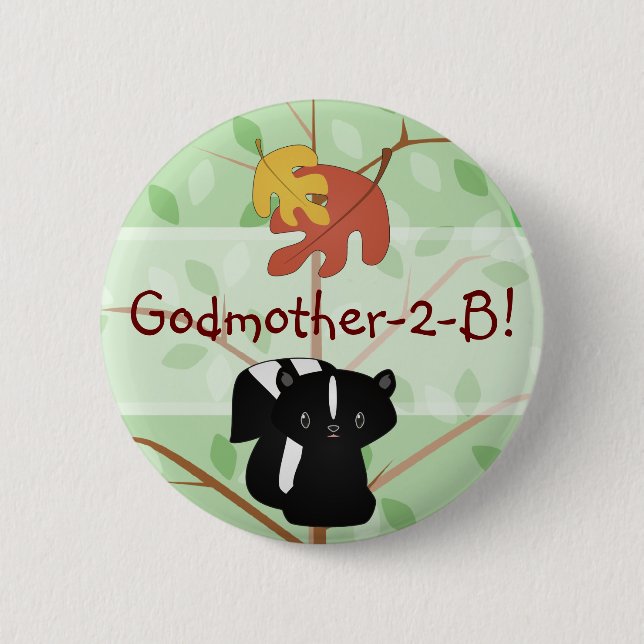 Bóton Redondo 5.08cm Botão da jaritataca da floresta (Frente)