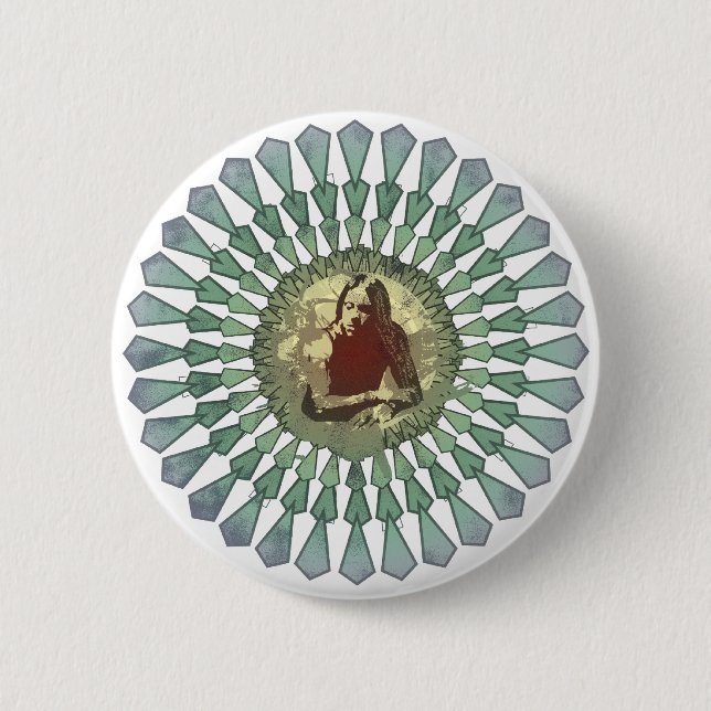 Bóton Redondo 5.08cm Botão da mandala de Randy Castillo (Frente)