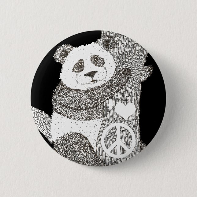 Bóton Redondo 5.08cm Botão da panda (Frente)