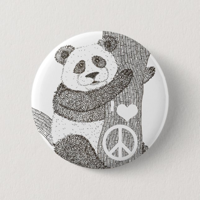 Bóton Redondo 5.08cm Botão da panda (Frente)
