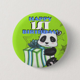 Bóton Redondo 5.08cm Botão da panda do aniversário