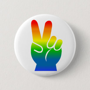 Bóton Redondo 5.08cm Botão da paz do orgulho gay