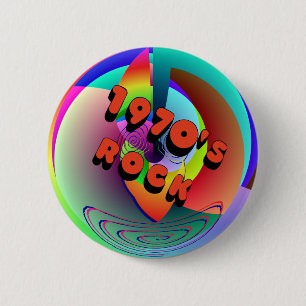 Bóton Redondo 5.08cm botão da rocha dos anos 70