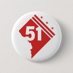 Bóton Redondo 5.08cm Botão da rua Washington DC 51