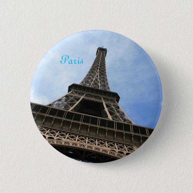 Bóton Redondo 5.08cm Botão da torre Eiffel (Frente)
