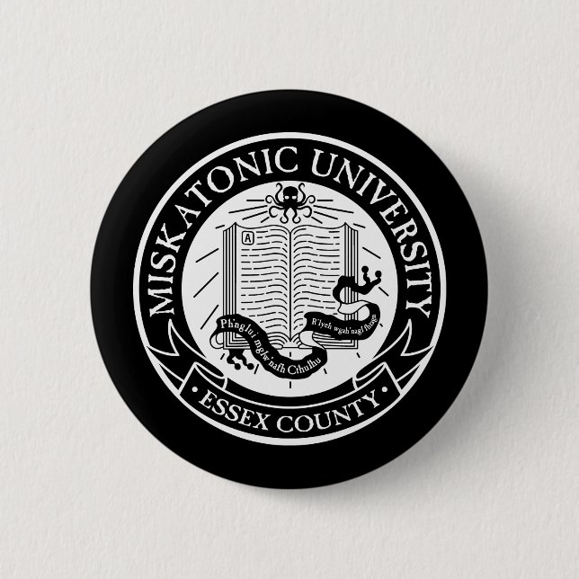 Bóton Redondo 5.08cm Botão da universidade de Miskatonic (Frente)