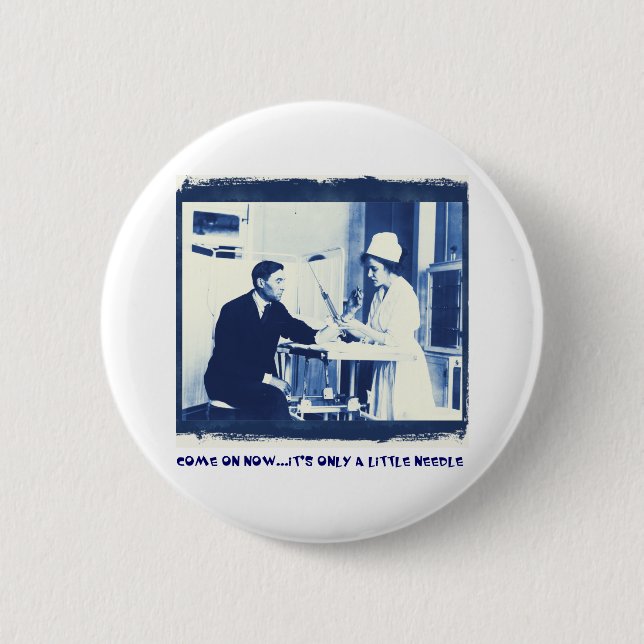 Bóton Redondo 5.08cm Botão da vacina contra a gripe (Frente)