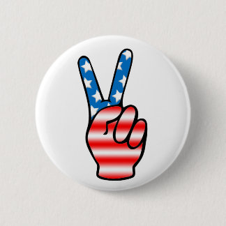 Bóton Redondo 5.08cm Botão da vitória (vermelho, branco & azul)