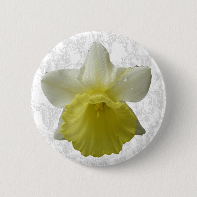 Bóton Redondo 5.08cm Botão Daffodil de gota (Frente)