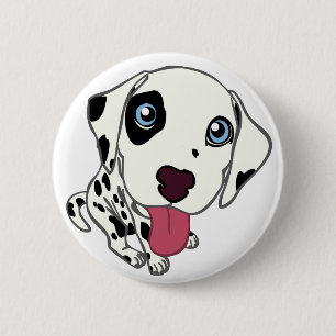 BÓTON REDONDO 5.08CM BOTÃO DALMATIAN DO FILHOTE DE CACHORRO