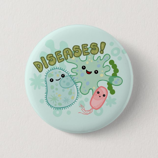 Bóton Redondo 5.08cm Botão das doenças (Frente)