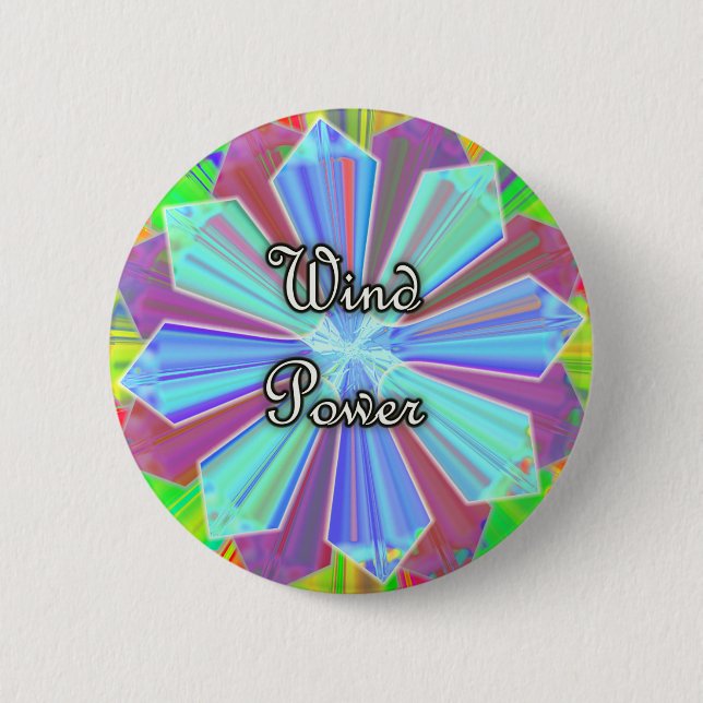 Bóton Redondo 5.08cm Botão das energias eólicas (Frente)