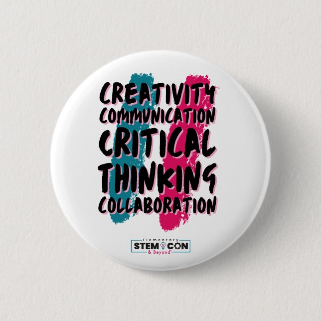 Bóton Redondo 5.08cm Botão de 4 C do STEM (Frente)