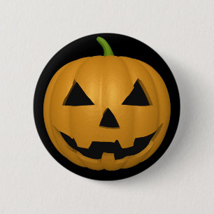 Bóton Redondo 5.08cm Botão de Abóbora de Halloween Spooky