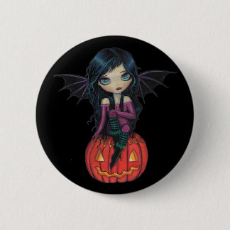 Bóton Redondo 5.08cm Botão de Abóbora Pixie Halloween Vampira Fofa