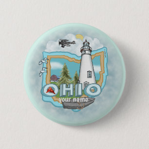 Bóton Redondo 5.08cm Botão de afixação do farol de Ohio
