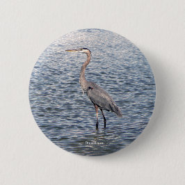 Bóton Redondo 5.08cm Botão de água Heron Azul