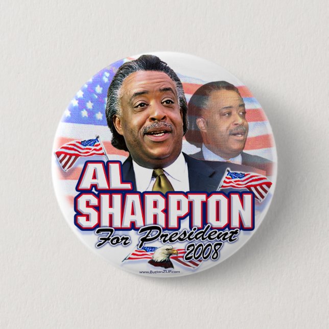 Bóton Redondo 5.08cm Botão de Al Sharpton 08 (Frente)