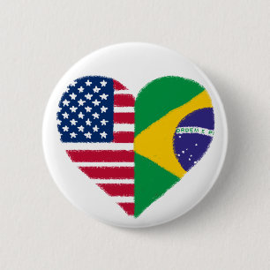 Bóton Redondo 5.08cm Botão de Amor Americano Brasileiro