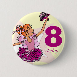 Bóton Redondo 5.08cm Botão de aniversário da gengibre de creme cor-de-r