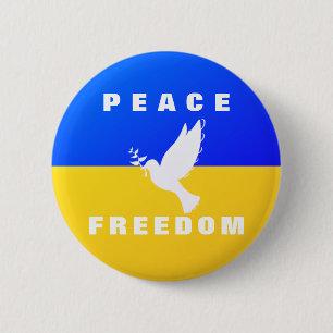 Bóton Redondo 5.08cm Botão de Apoio à Porta da Paz Ucrânia Bandeira Ucr