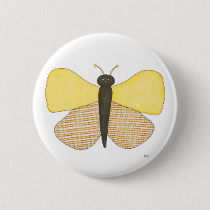 Bóton Redondo 5.08cm Botão de Arte Brilhante Pin-Erin-Butterfly