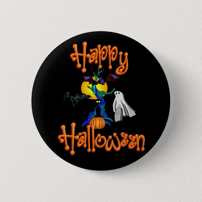 Bóton Redondo 5.08cm Botão de árvore assombrada (Frente)