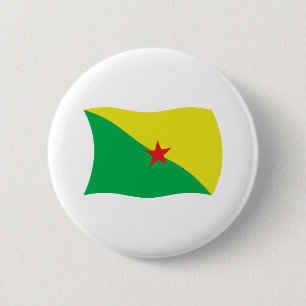 Bóton Redondo 5.08cm Botão de Bandeira da Guiana Francesa