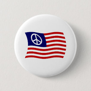 Bóton Redondo 5.08cm Botão de Bandeira do Sinal de Paz dos EUA