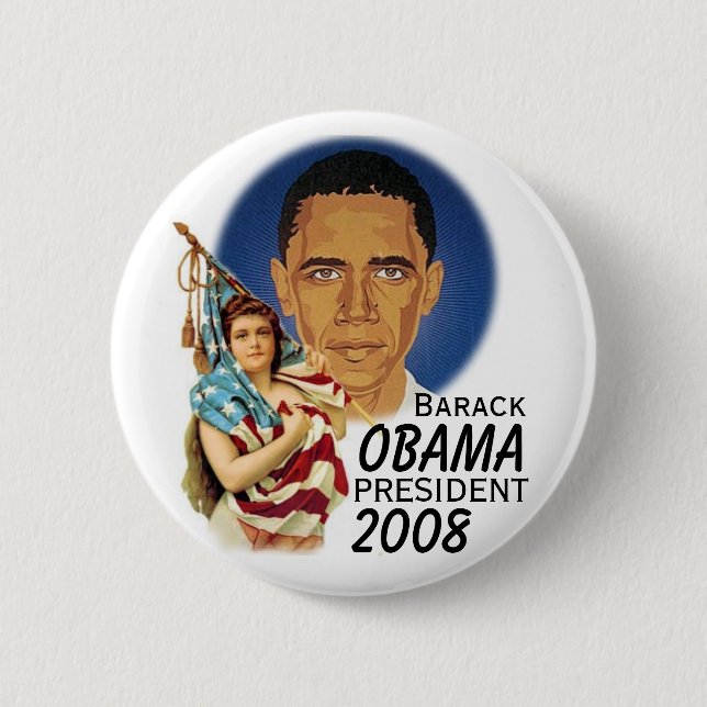 Bóton Redondo 5.08cm Botão de Barack Obama (Frente)