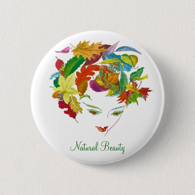 Bóton Redondo 5.08cm Botão de Beleza Natural (Frente)