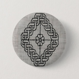 Bóton Redondo 5.08cm botão de bordado blackwork