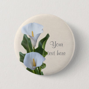 Bóton Redondo 5.08cm Botão de Broche Flor de Lírio Calla Casamento Flor