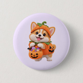 Bóton Redondo 5.08cm Botão de Cachimbo de Abóbora Fofa de Corgi para Ha