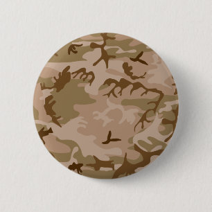Bóton Redondo 5.08cm Botão de Camuflagem Areia do Deserto