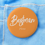 Bóton Redondo 5.08cm Botão de Casamento Branco Bestman Orange<br><div class="desc">Bestman Orange White Wedding Button. Verifique a coleção de armazenamento abaixo para obter itens correspondentes.</div>