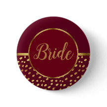 Botão de casamento da noiva Burgundy e Dourado