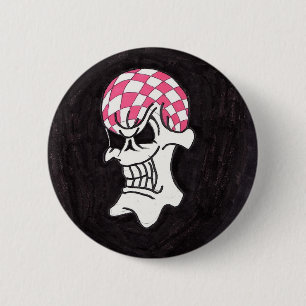Bóton Redondo 5.08cm Botão de Caveira do Quadro de Verificação Rosa