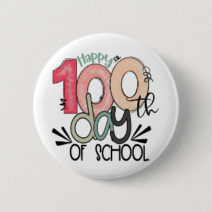 Bóton Redondo 5.08cm botão de celebração dos 100 dias de aula / crachá