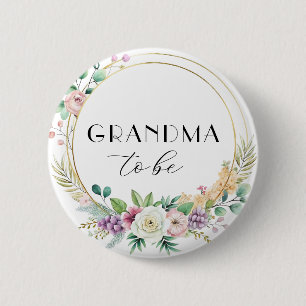 Bóton Redondo 5.08cm Botão de Chá de fraldas Floral Personalizado - GRA